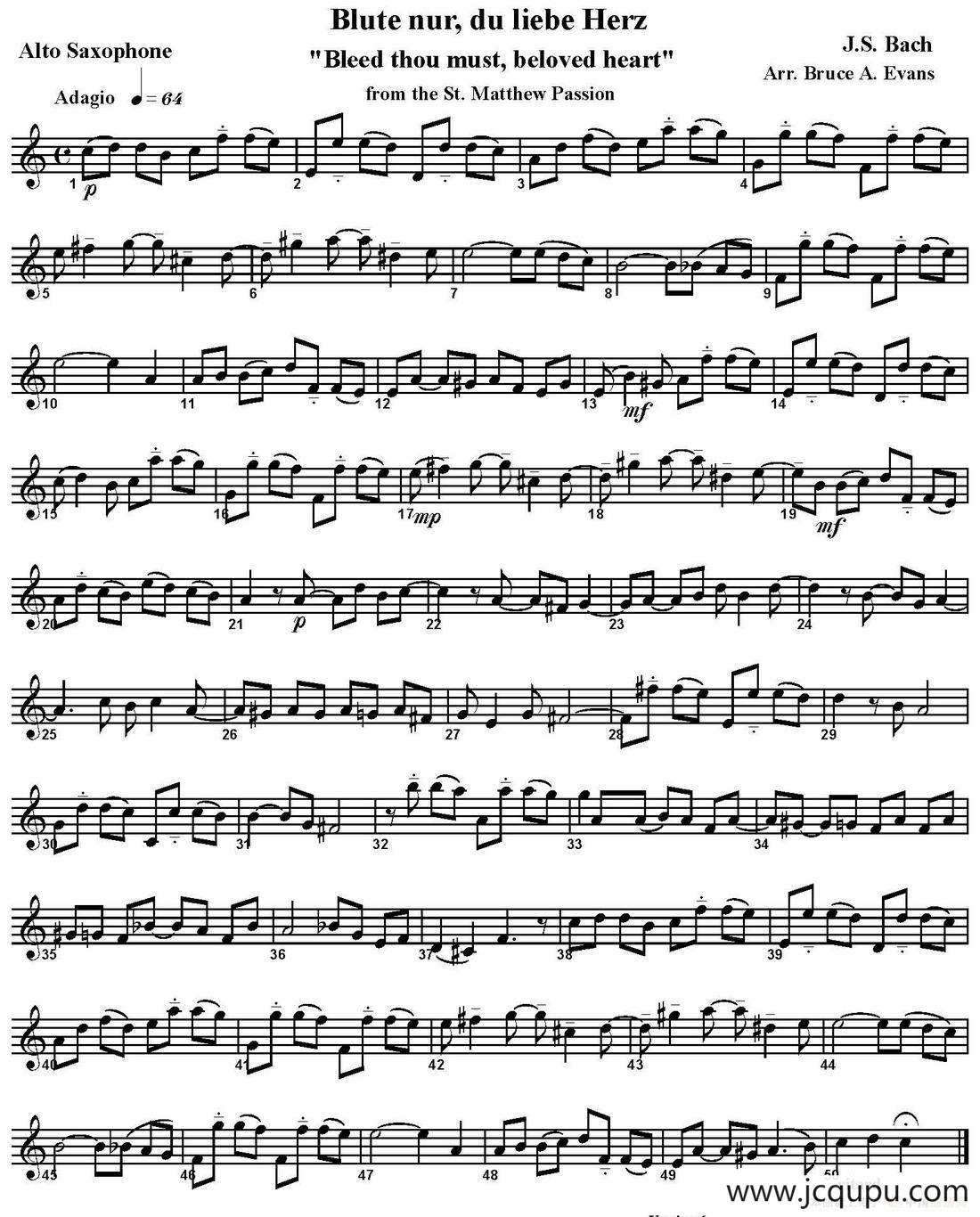 Blute nurdu liebe Herz（四重奏·中音萨克斯分谱）简谱