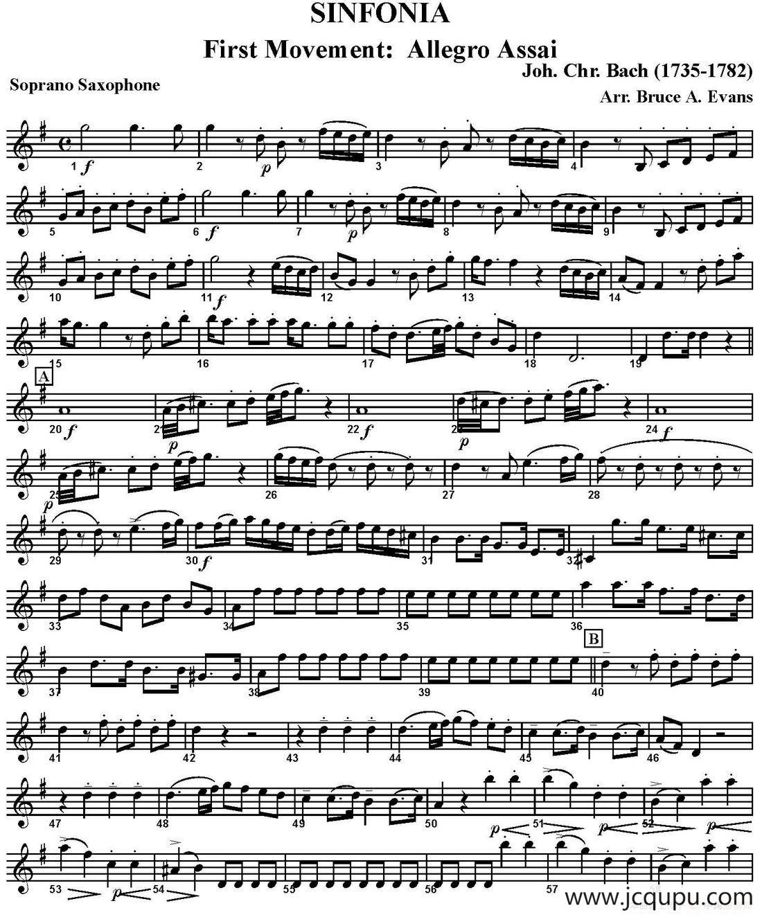 SINFONIA First Movement：Allegro Assai（四重奏·高音萨克斯分谱）简谱