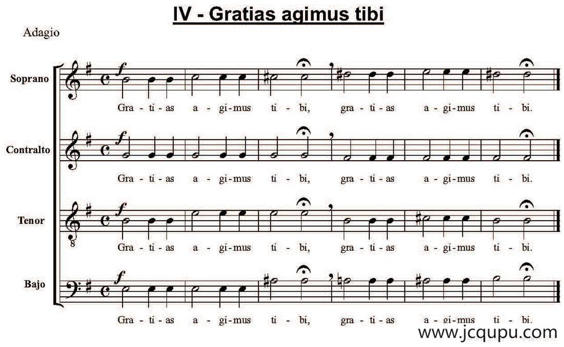 Gratias agimus tibi（萨克斯四重奏）简谱