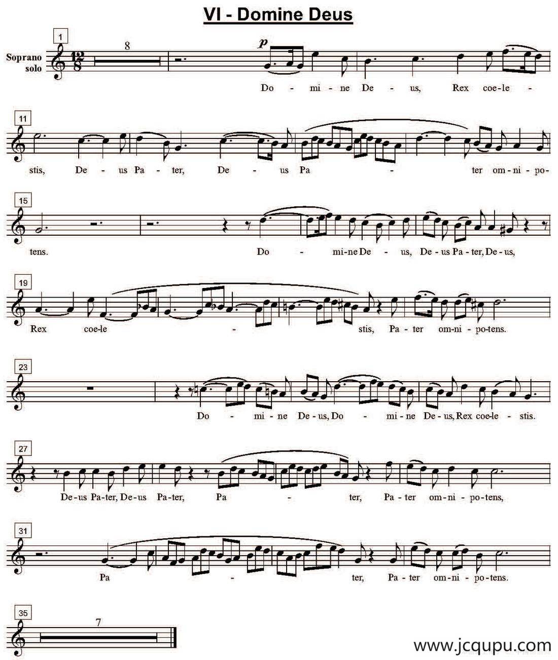 Domine Deus（高音萨克斯独奏）简谱