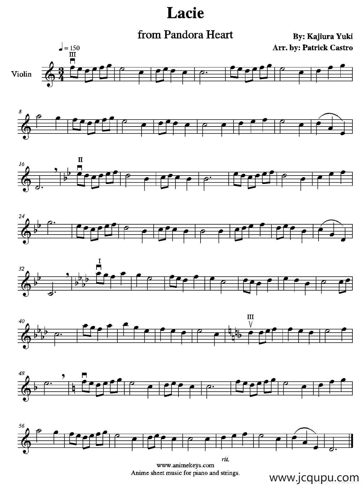 Lacie（潘多拉之心）简谱