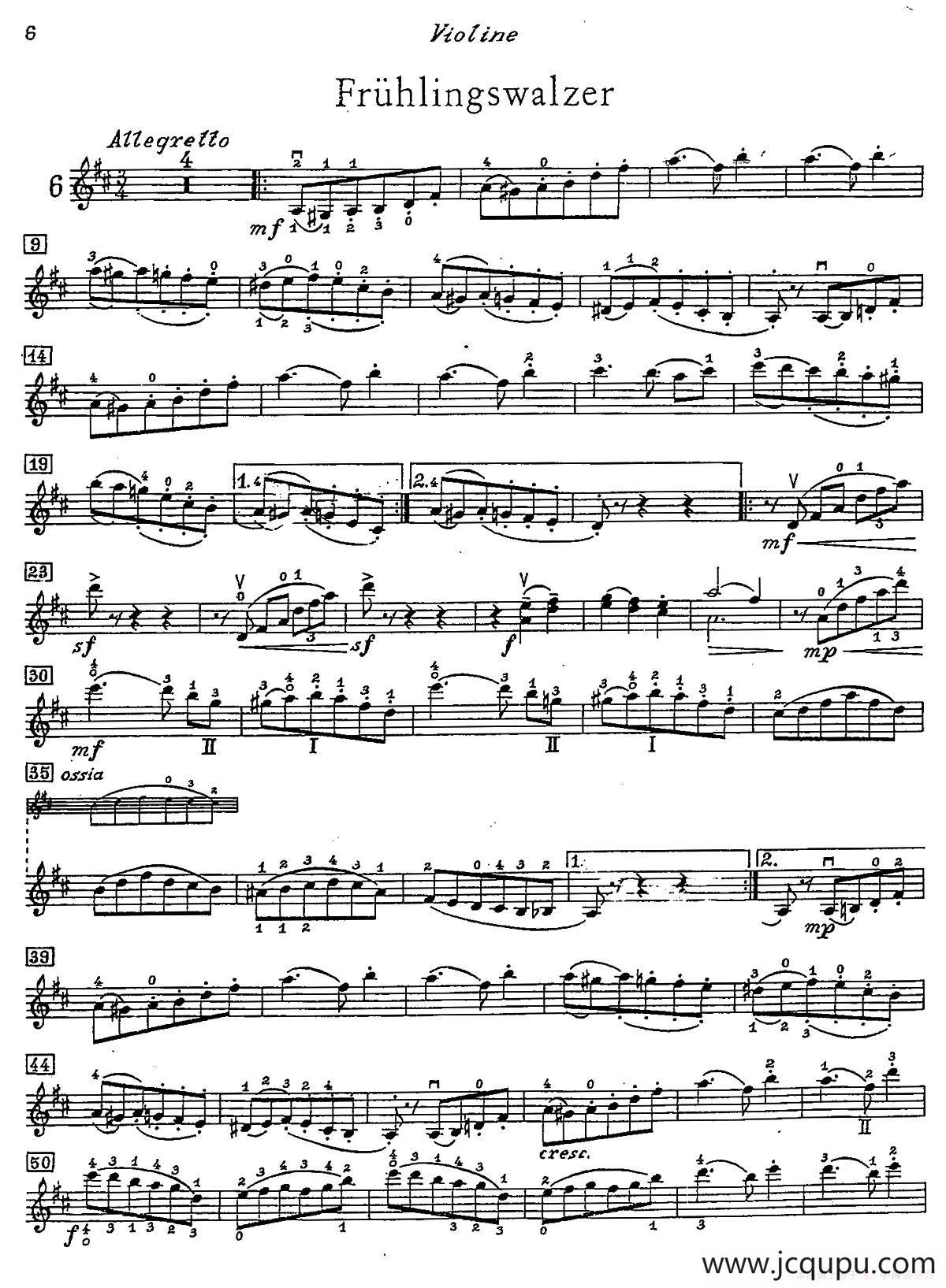 Frühlingswalzer（Spring Waltz）（春天华尔兹）简谱