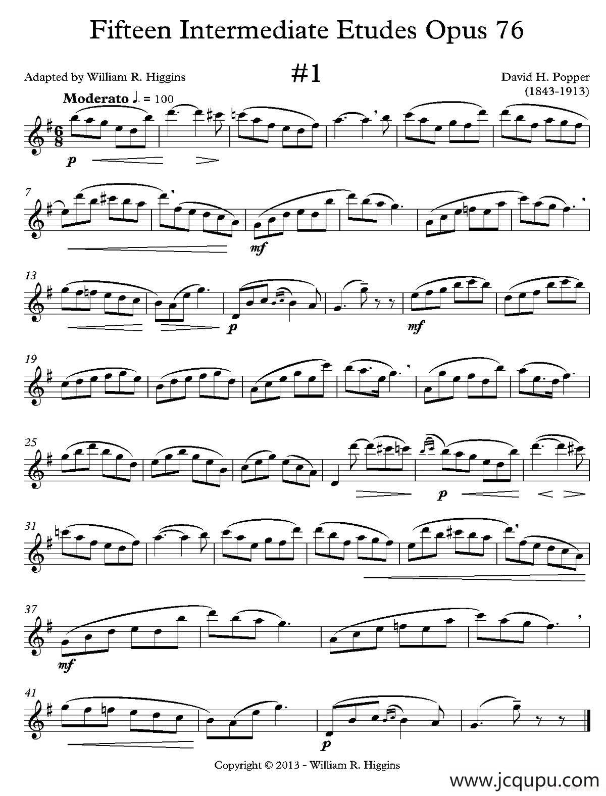 中级练习曲15首 Op76（1）简谱
