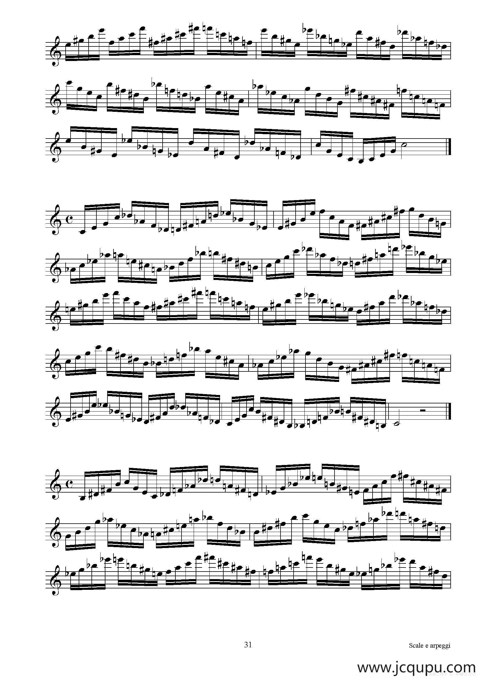 实用的萨克斯音阶练习曲集（P31——46）简谱