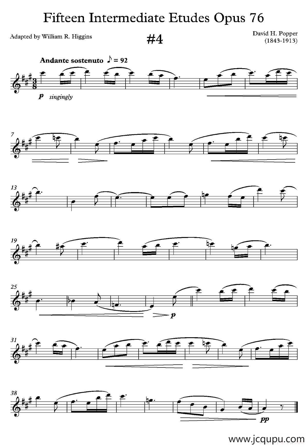 中级练习曲15首 Op76（4）简谱