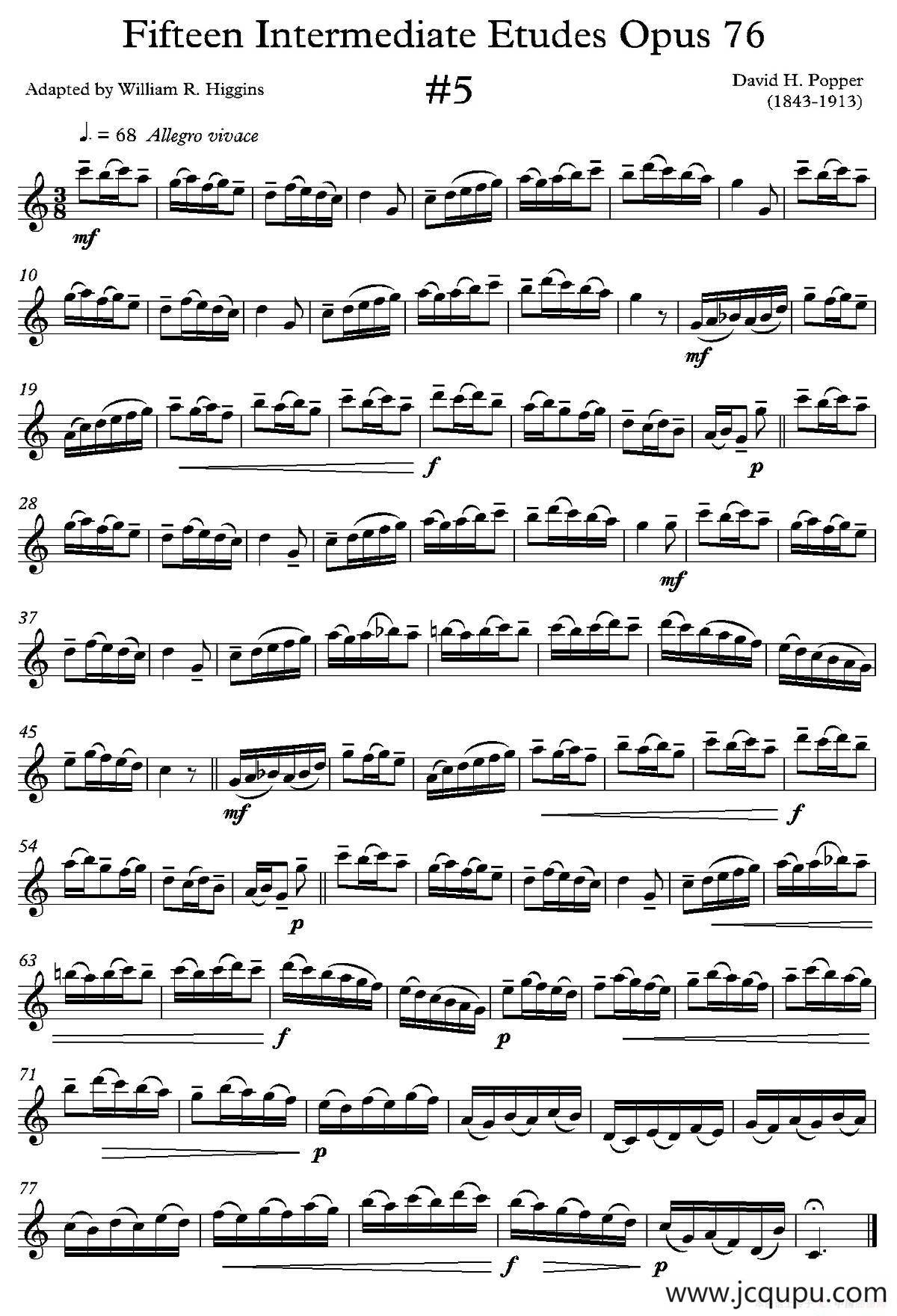 中级练习曲15首 Op76（5）简谱