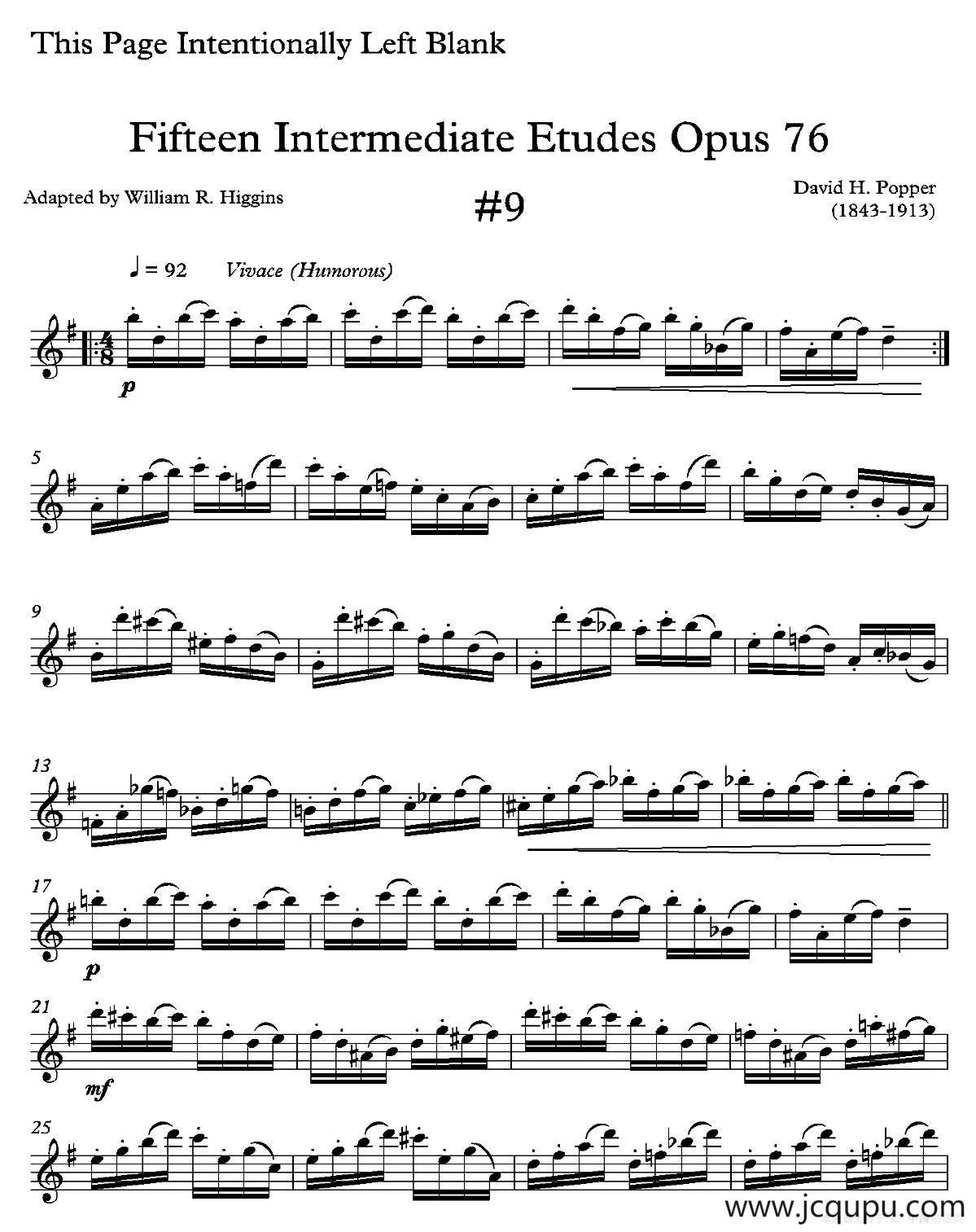 中级练习曲15首 Op76（9）简谱
