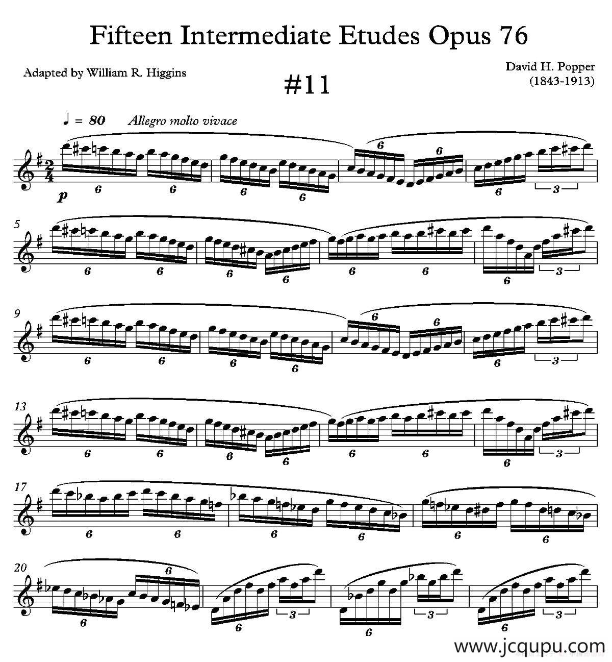中级练习曲15首 Op76（11）简谱