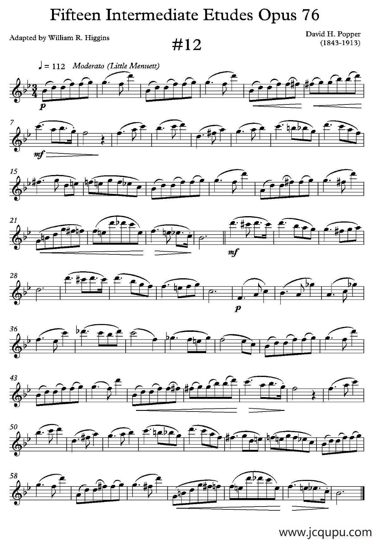 中级练习曲15首 Op76（12）简谱