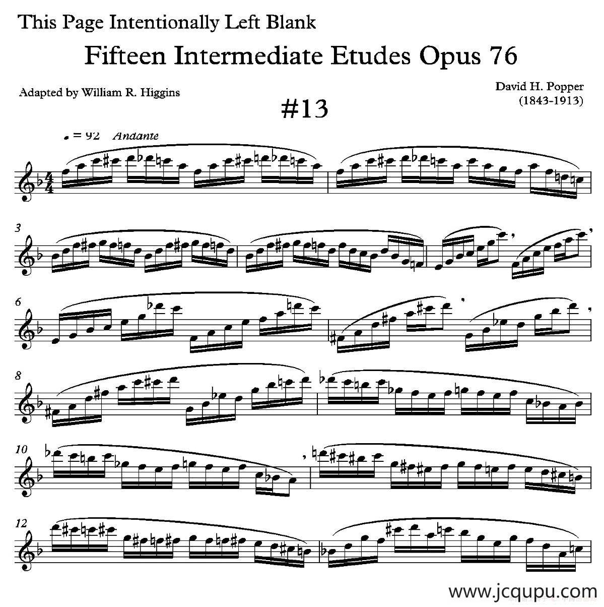 中级练习曲15首 Op76（13）简谱