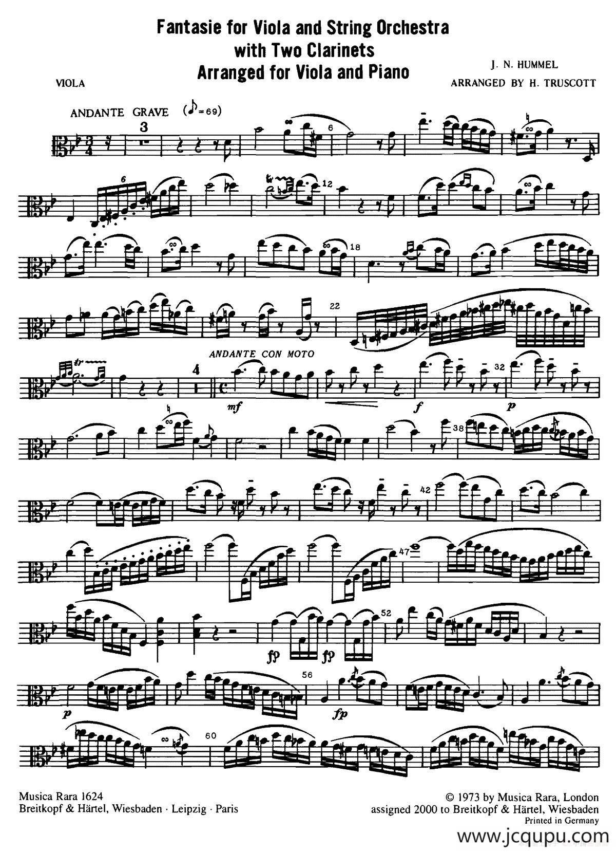 FANTASIE（幻想曲）（中提琴）简谱