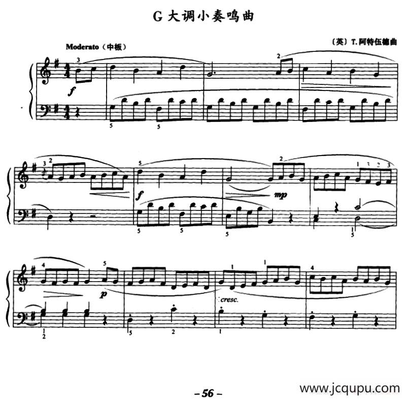 G大调小奏鸣曲简谱