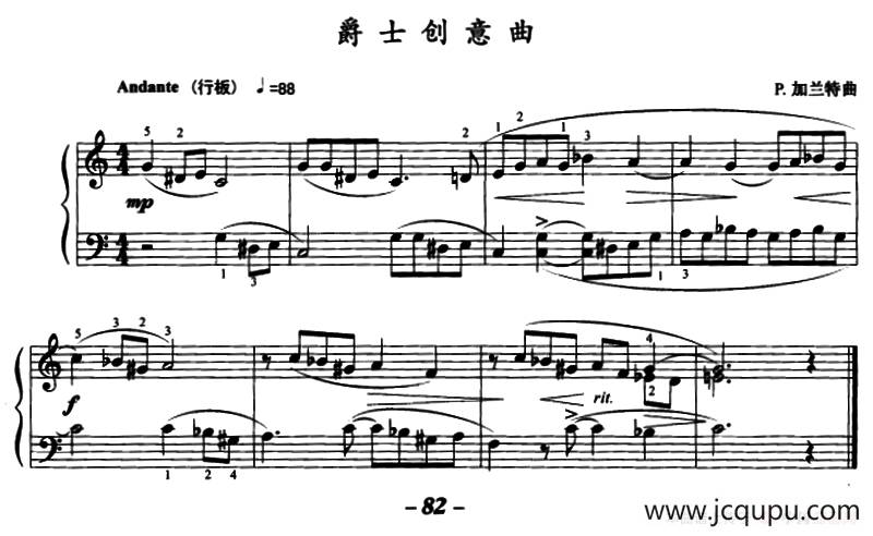 爵士创意曲简谱