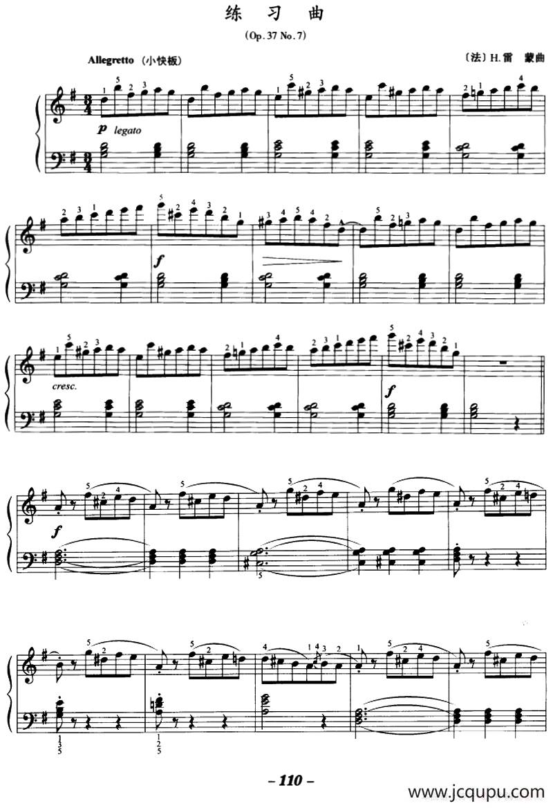 练习曲（Op.37 No.7）简谱