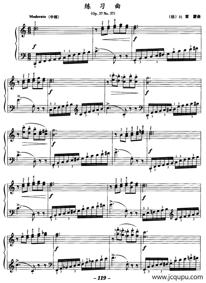 练习曲（Op.37No.37）简谱