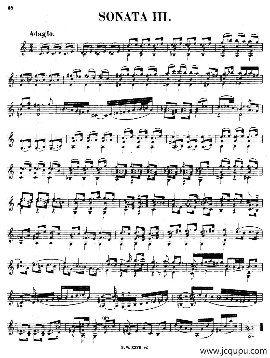 SONATAⅢ（奏鸣曲Ⅲ）简谱