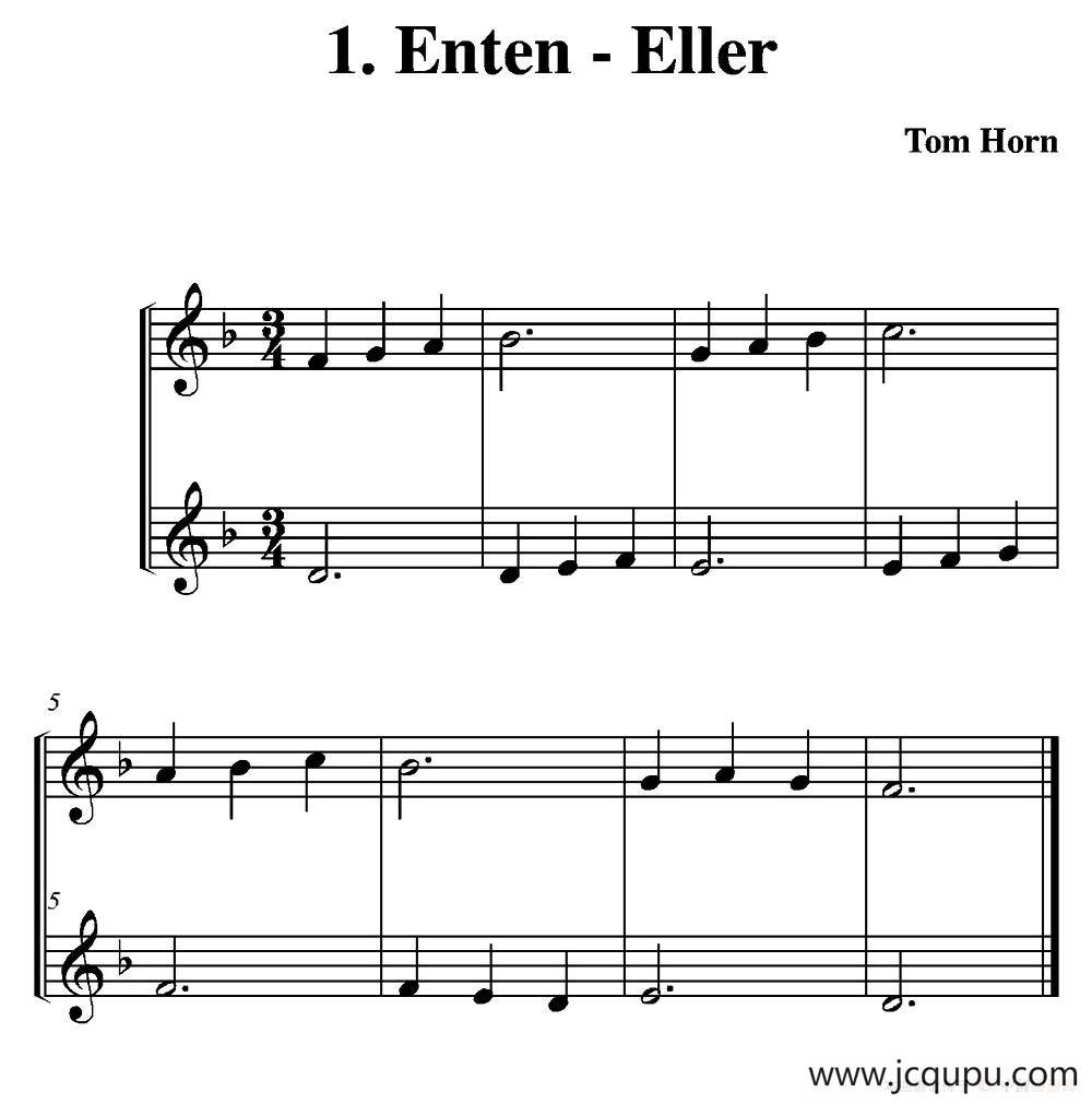 Enten - Eller（二重奏）简谱