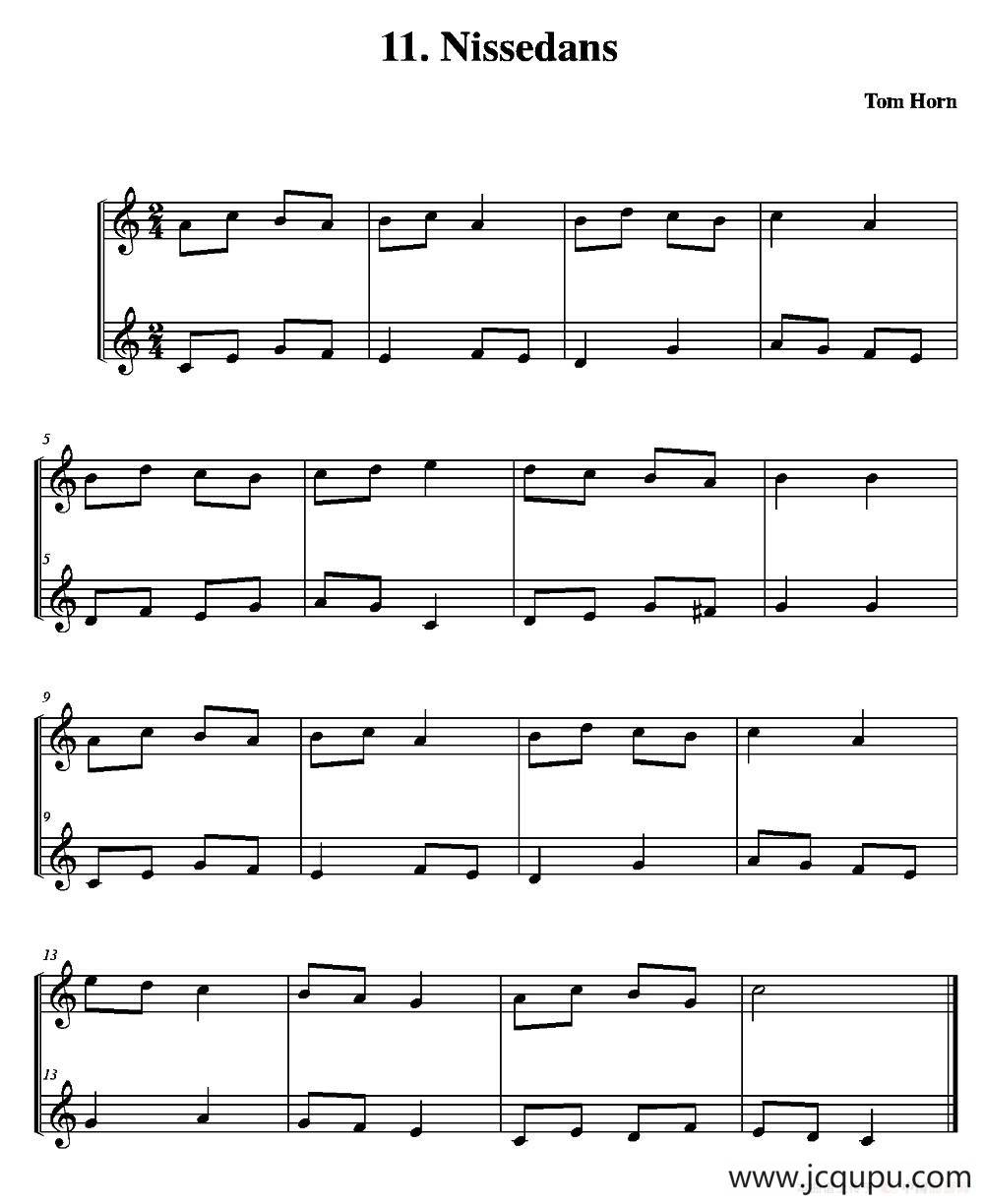 Nissedans（简易二重奏）简谱