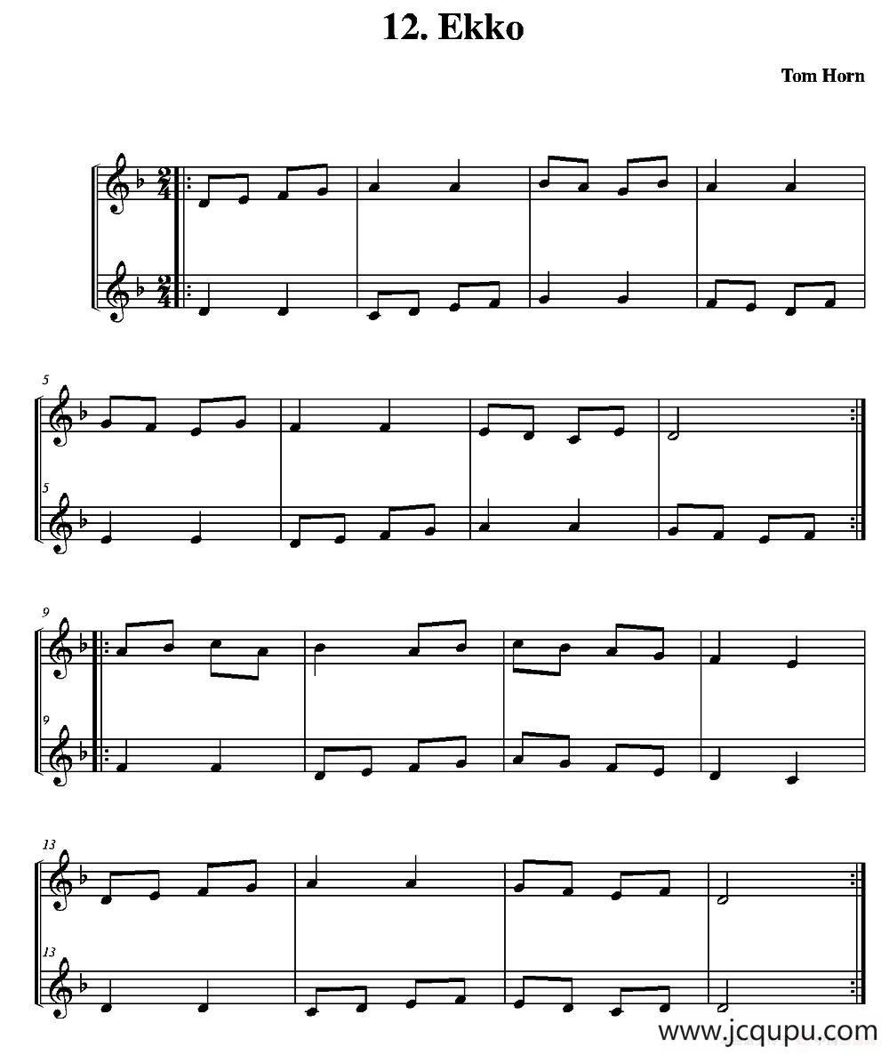Ekko（简易二重奏）简谱