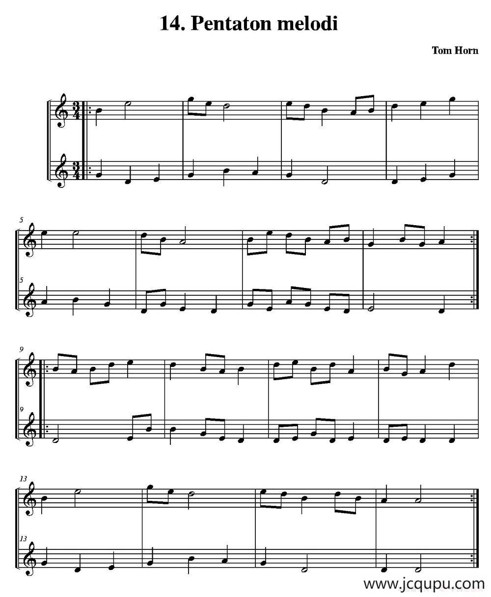 Pentaton melodi（简易二重奏）简谱
