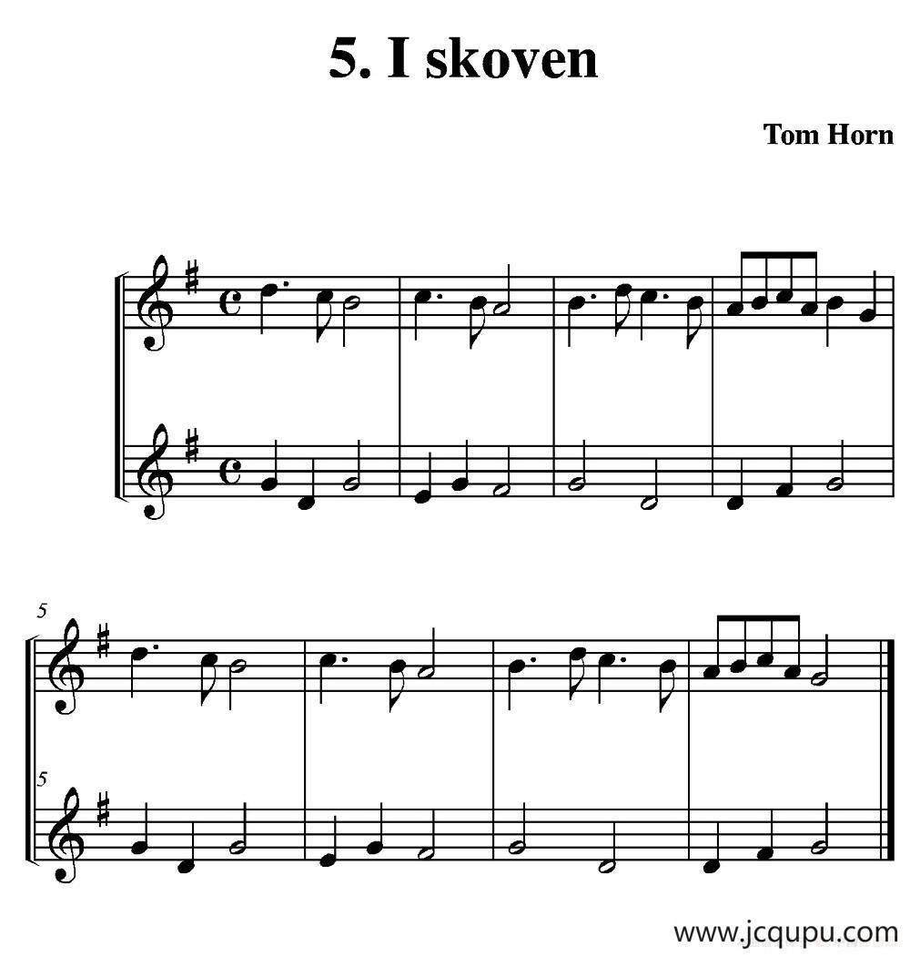 I skoven（简易二重奏）简谱