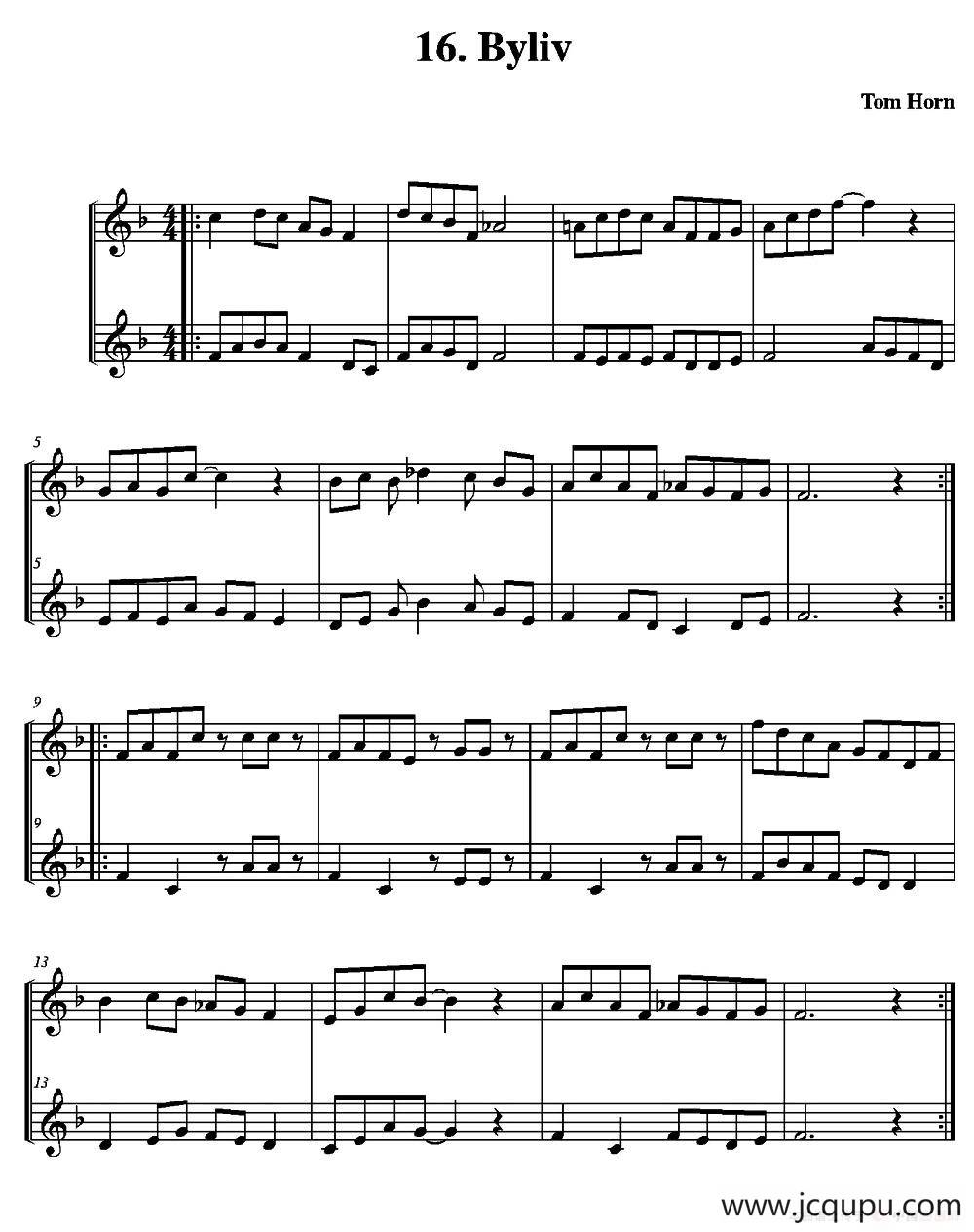 Byliv（简易二重奏）简谱