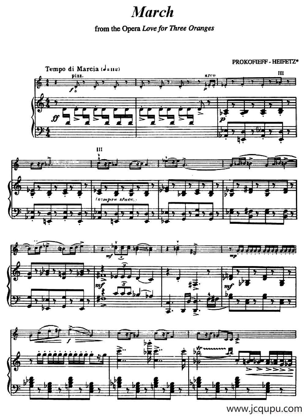 March（小提琴+钢琴伴奏）简谱