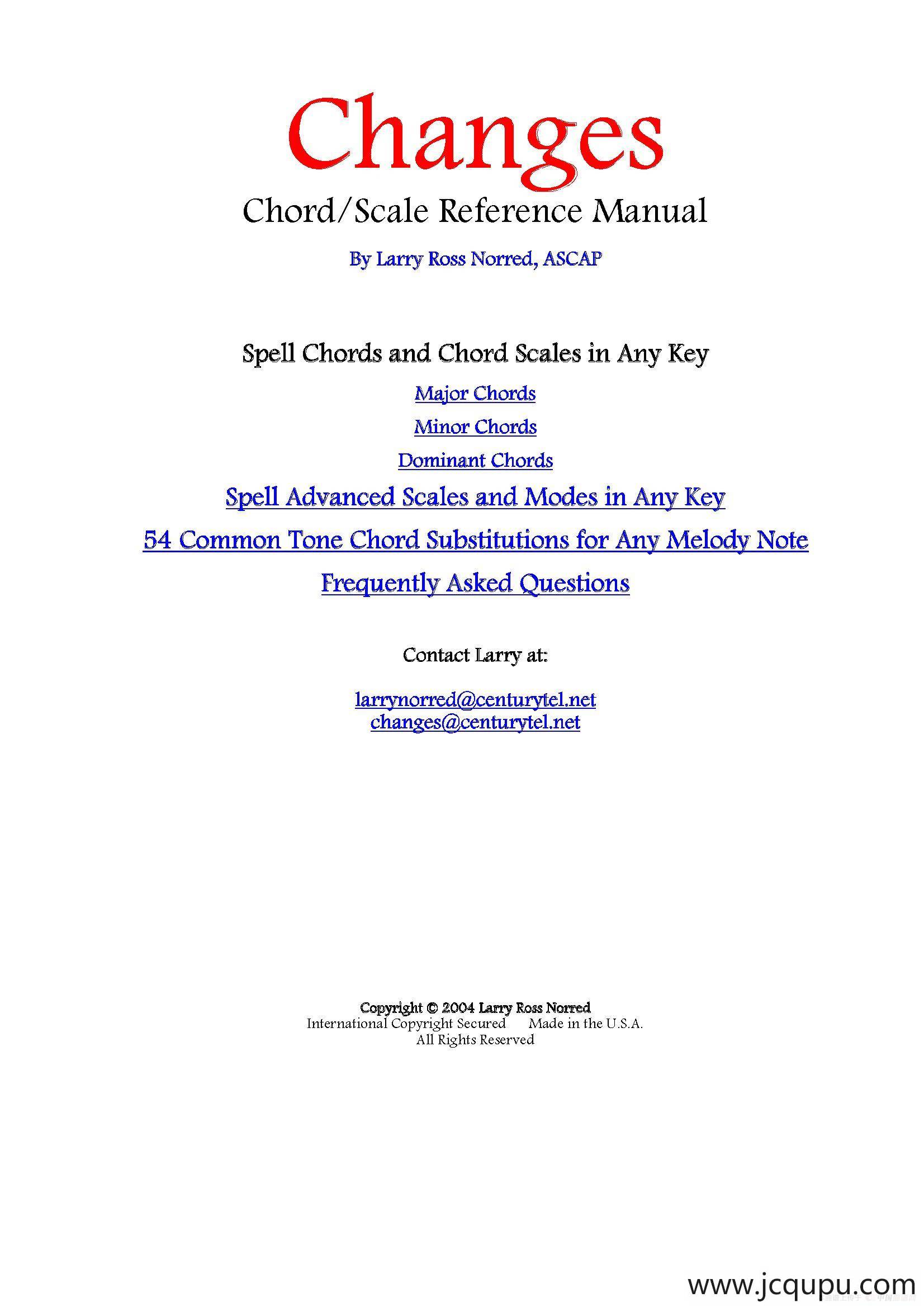 常见爵士音阶（P.1——20）简谱