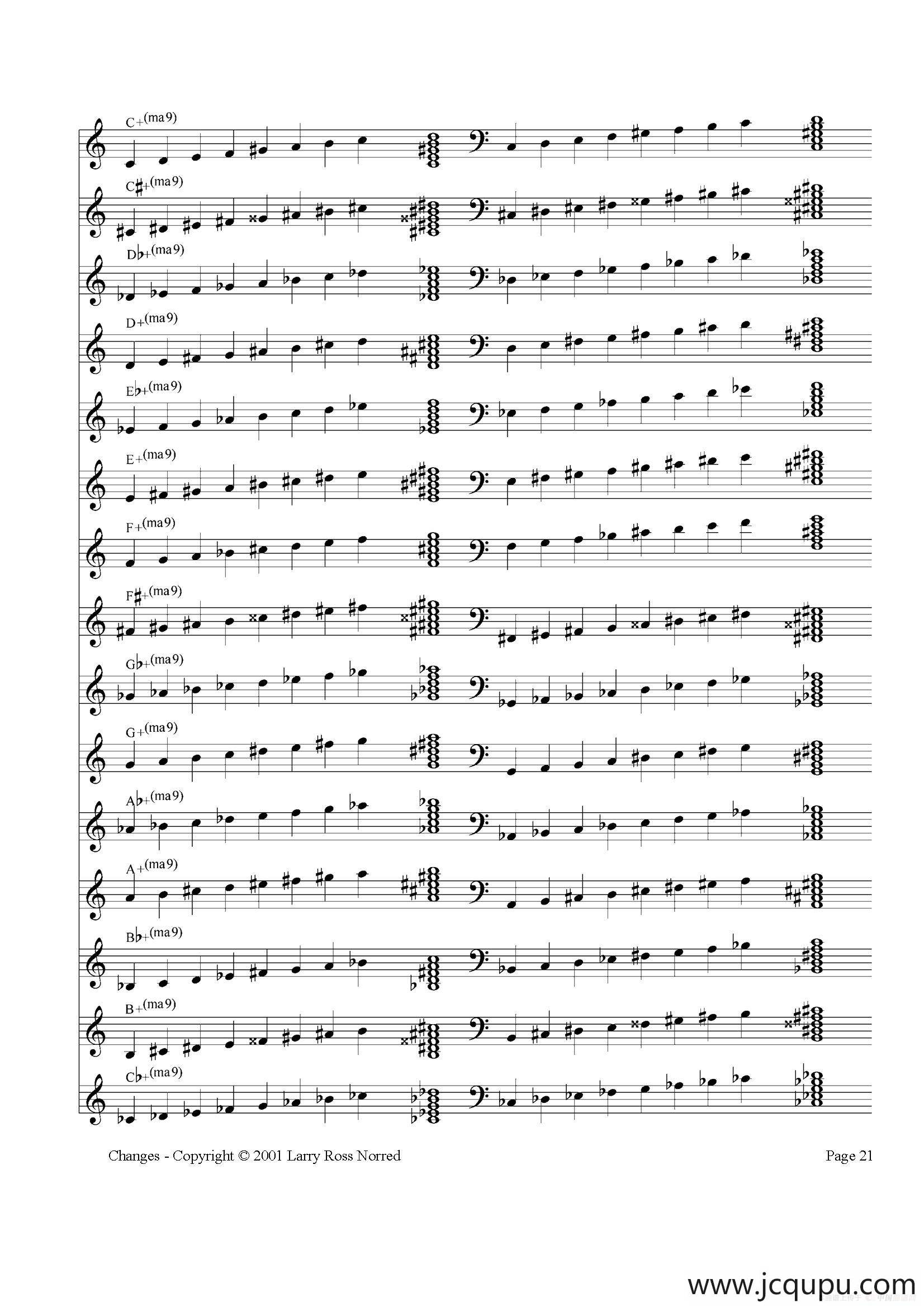 常见爵士音阶（P.21——40）简谱