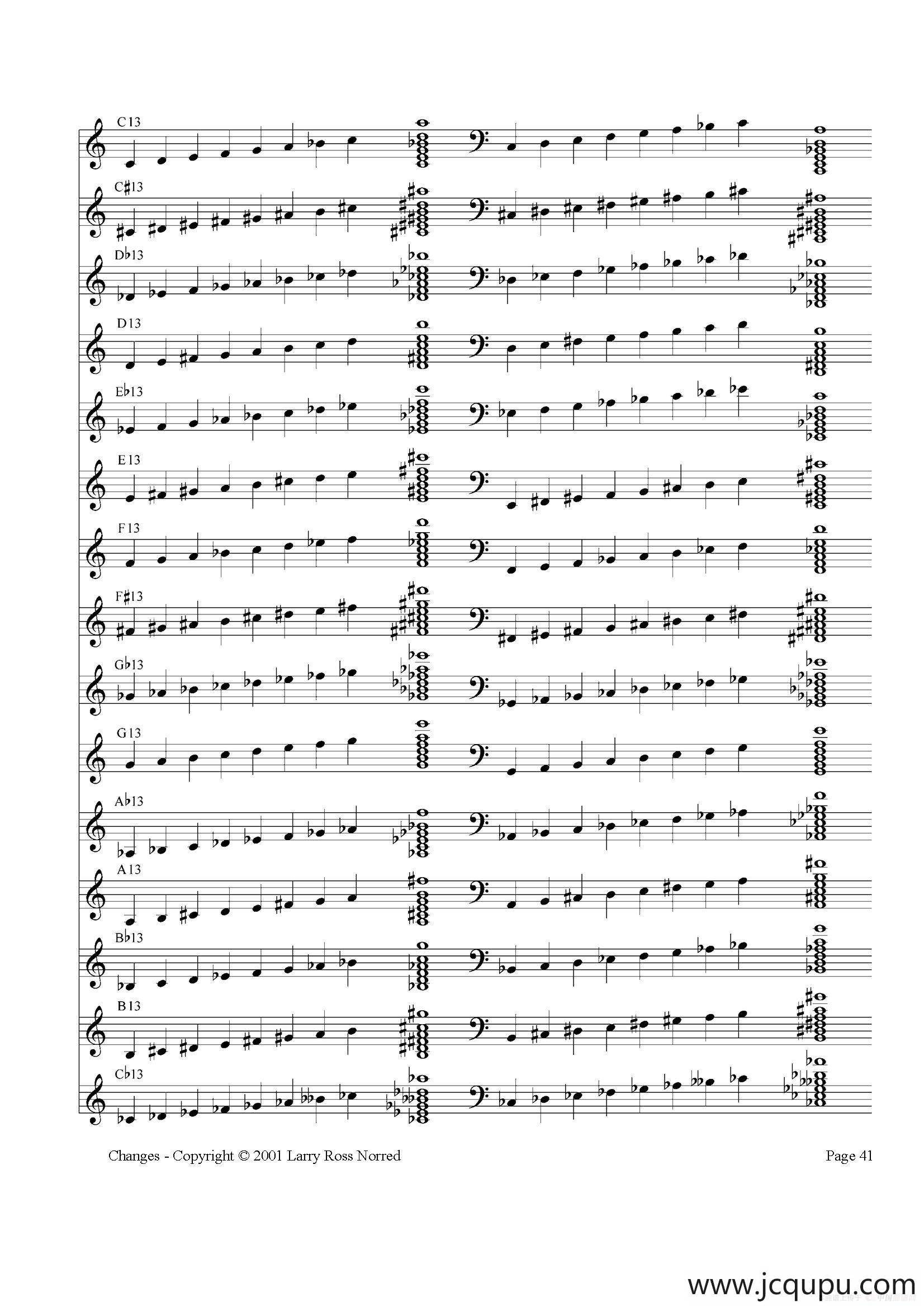 常见爵士音阶（P.41——60）简谱