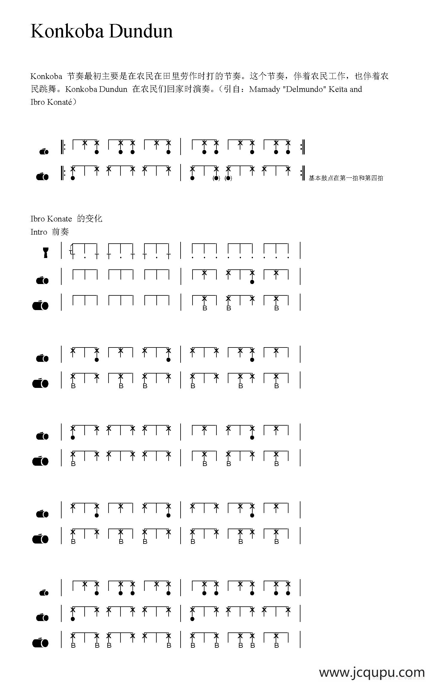Konkoba Dundun（非）简谱