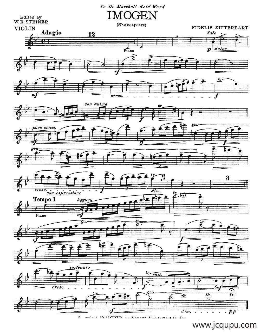 IMOGEN（Shakespeare）（小提琴）简谱
