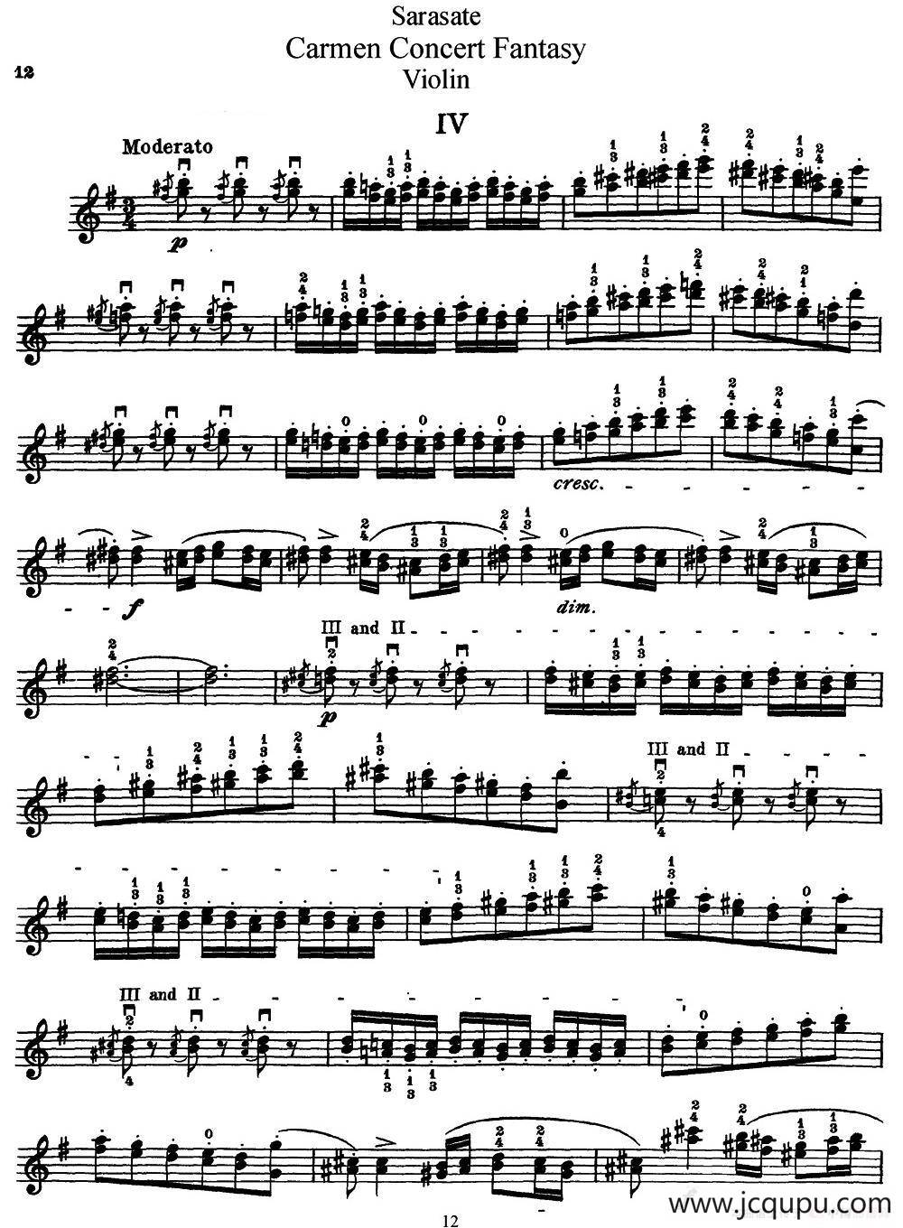 Carmen Concert Fantast Op.25（Ⅳ）简谱