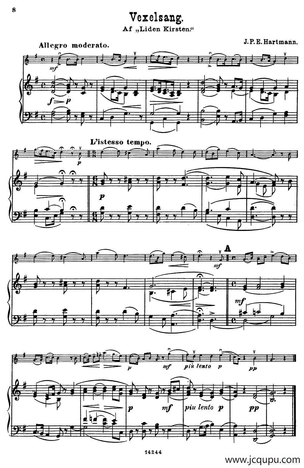 Vexelsang.（小提琴+钢琴伴奏）简谱