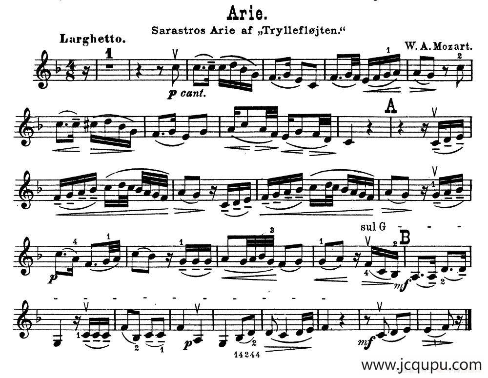 Arie.（W.A.Mozart作曲版）简谱