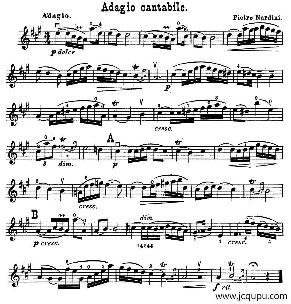 Adagio cantabile.简谱