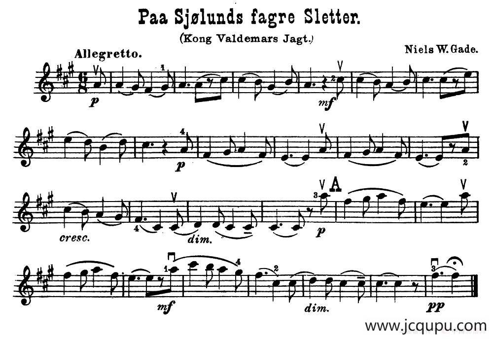 Paa Sjolunds fagre Sletter.简谱