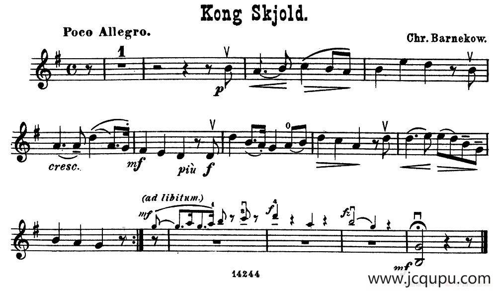 Kong Skjold.简谱