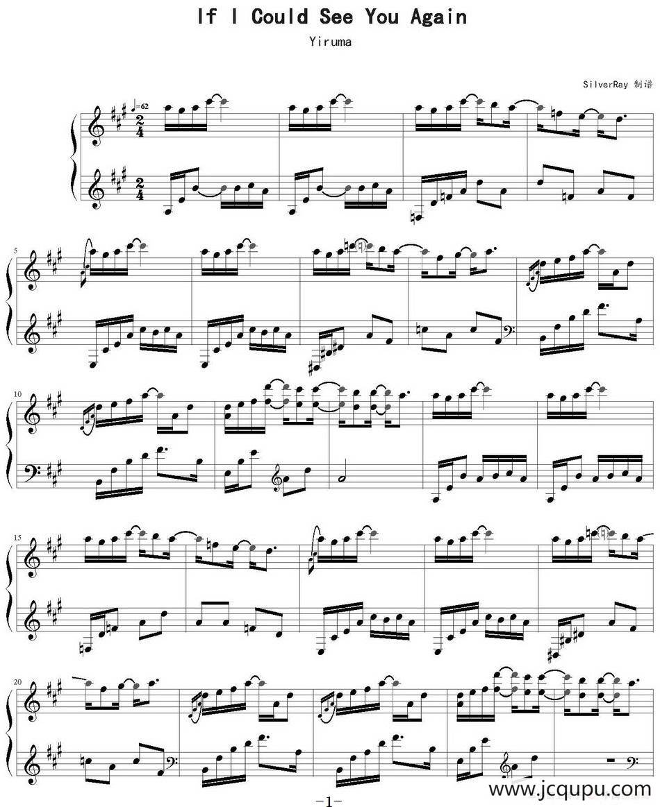 If I Could See You Again简谱