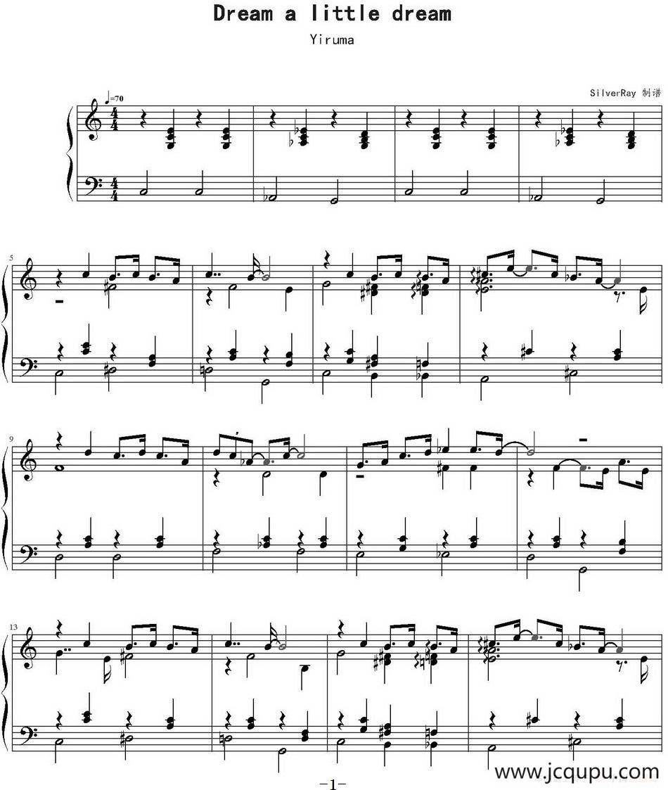 Dream A Little Dream简谱