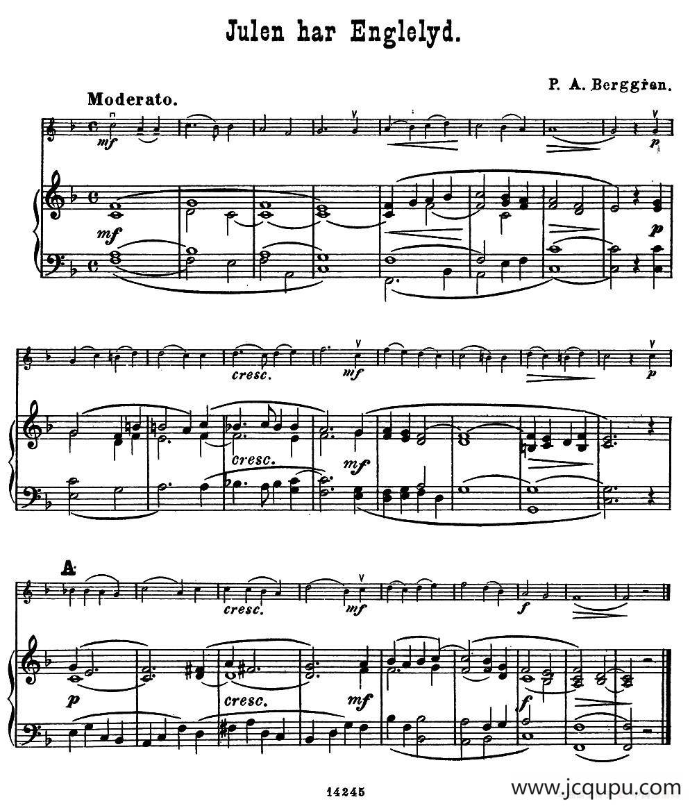 Julen har Englelyd.（小提琴+钢琴伴奏）简谱