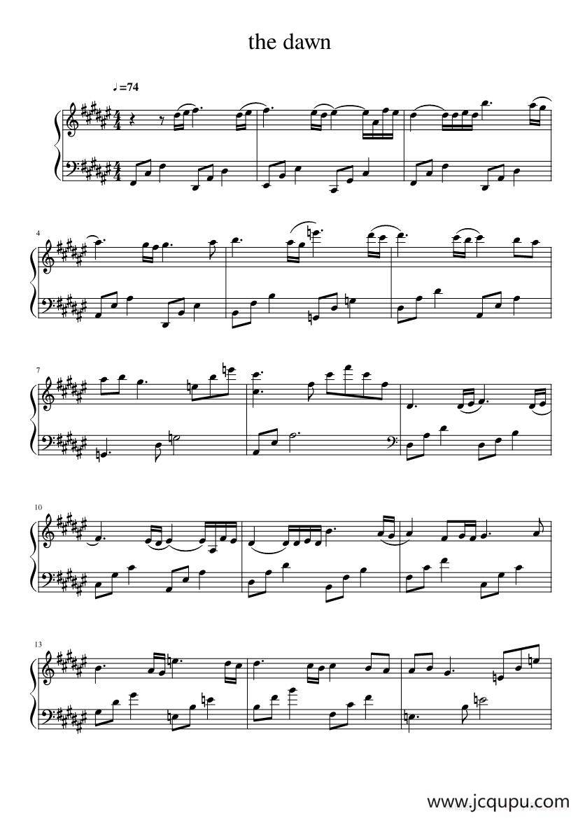 the dawn（魔兽争霸-亡灵序曲）简谱