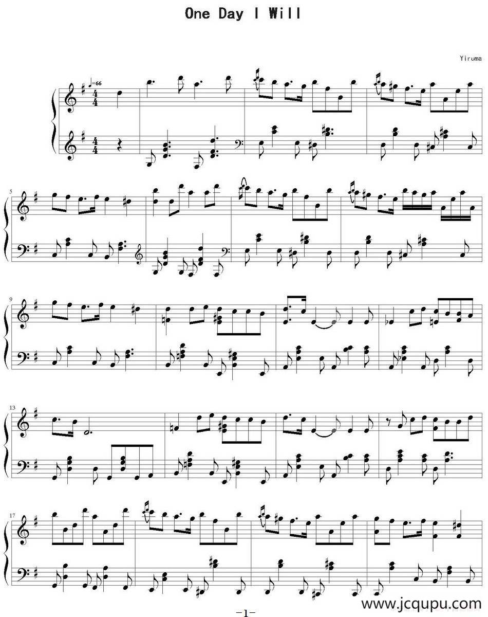 One Day I Will简谱