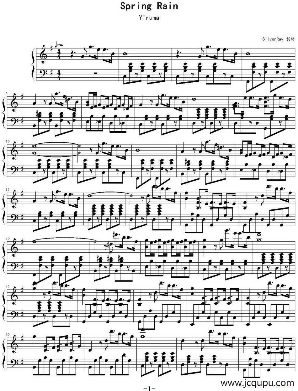 Spring Rain简谱