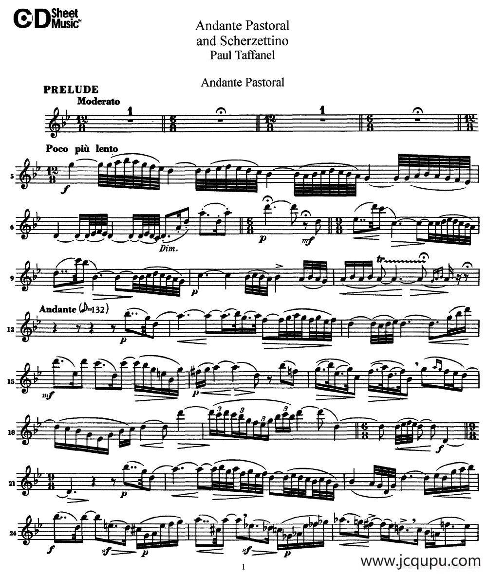 田园的行板和小谐谑曲简谱