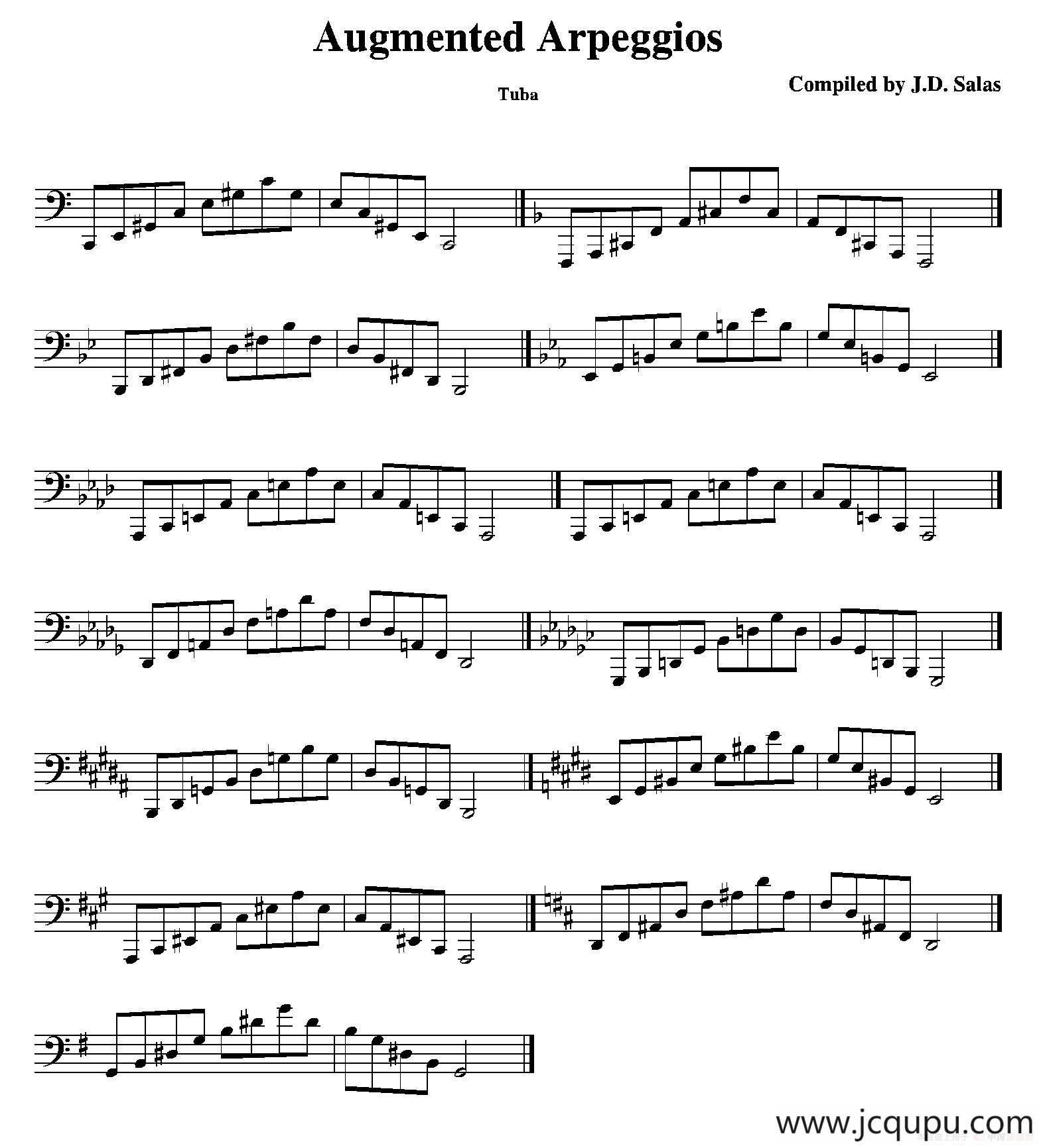 Augmented Arpeggios - Tuba（大号练习教材选曲）简谱
