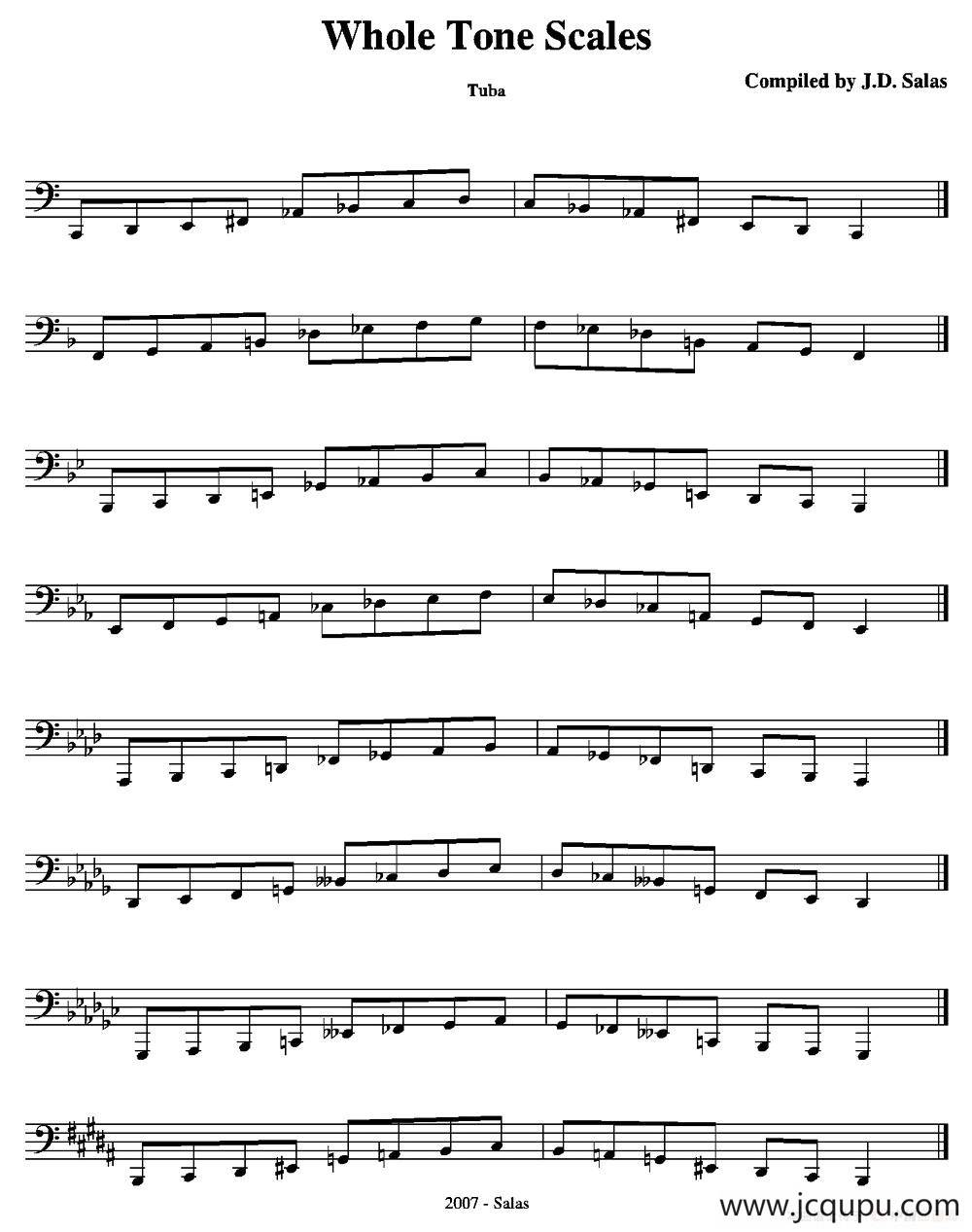 Whole-Tone Scales - Tuba（大号练习教材选曲）简谱