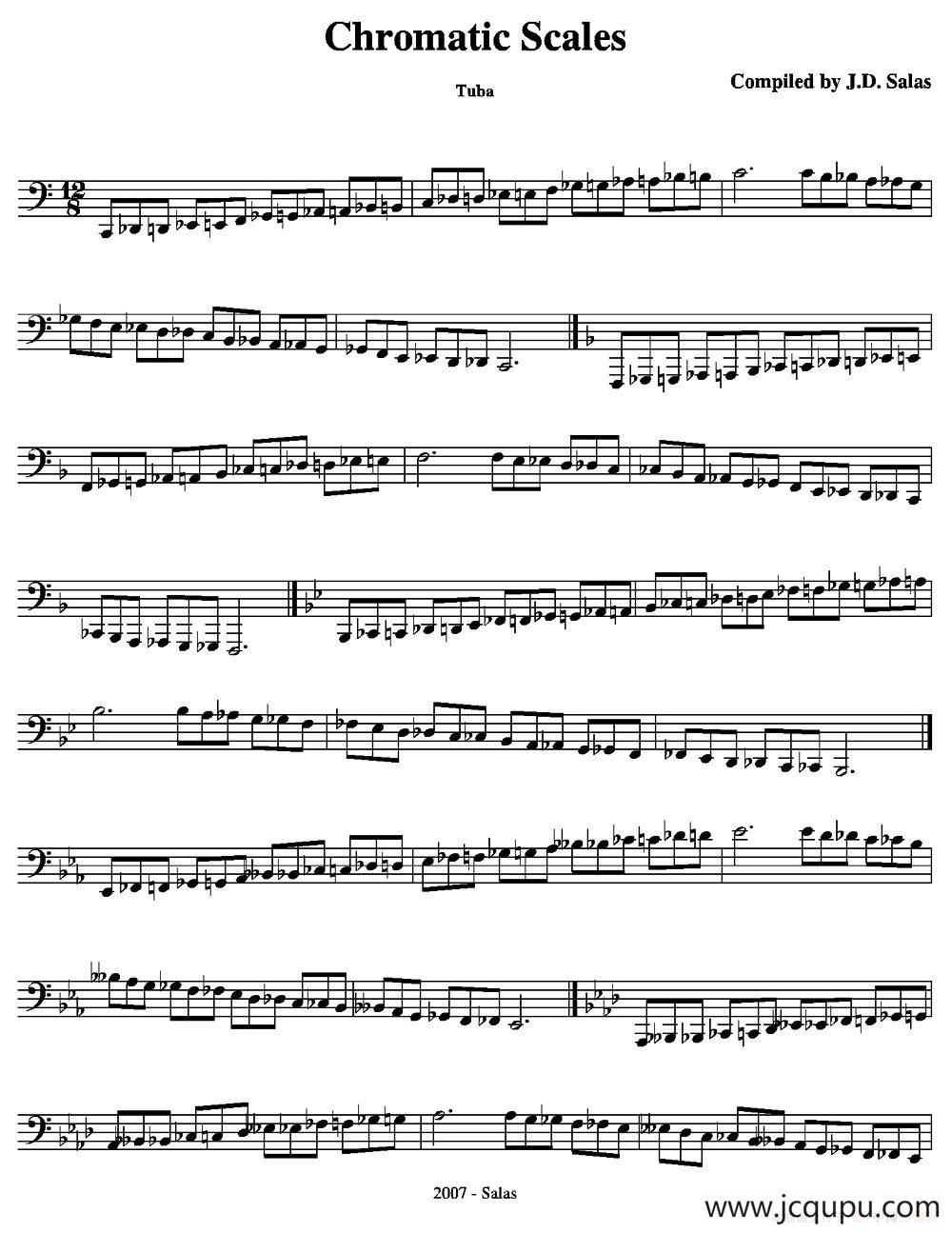 Chromatic Scales - Tuba（大号练习教材选曲）简谱