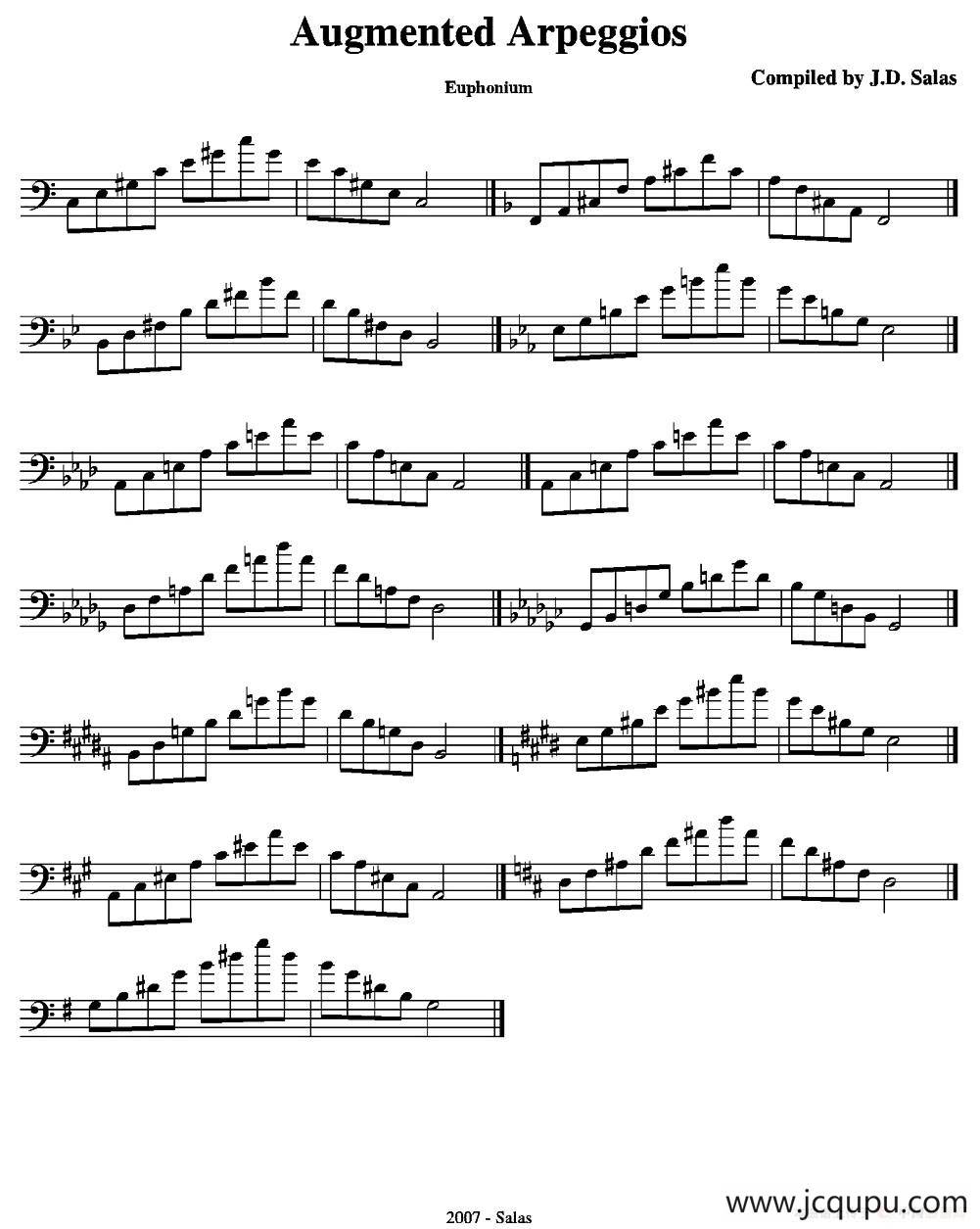Augmented Arpeggios - Euphonium（上低音号练习教材选曲）简谱
