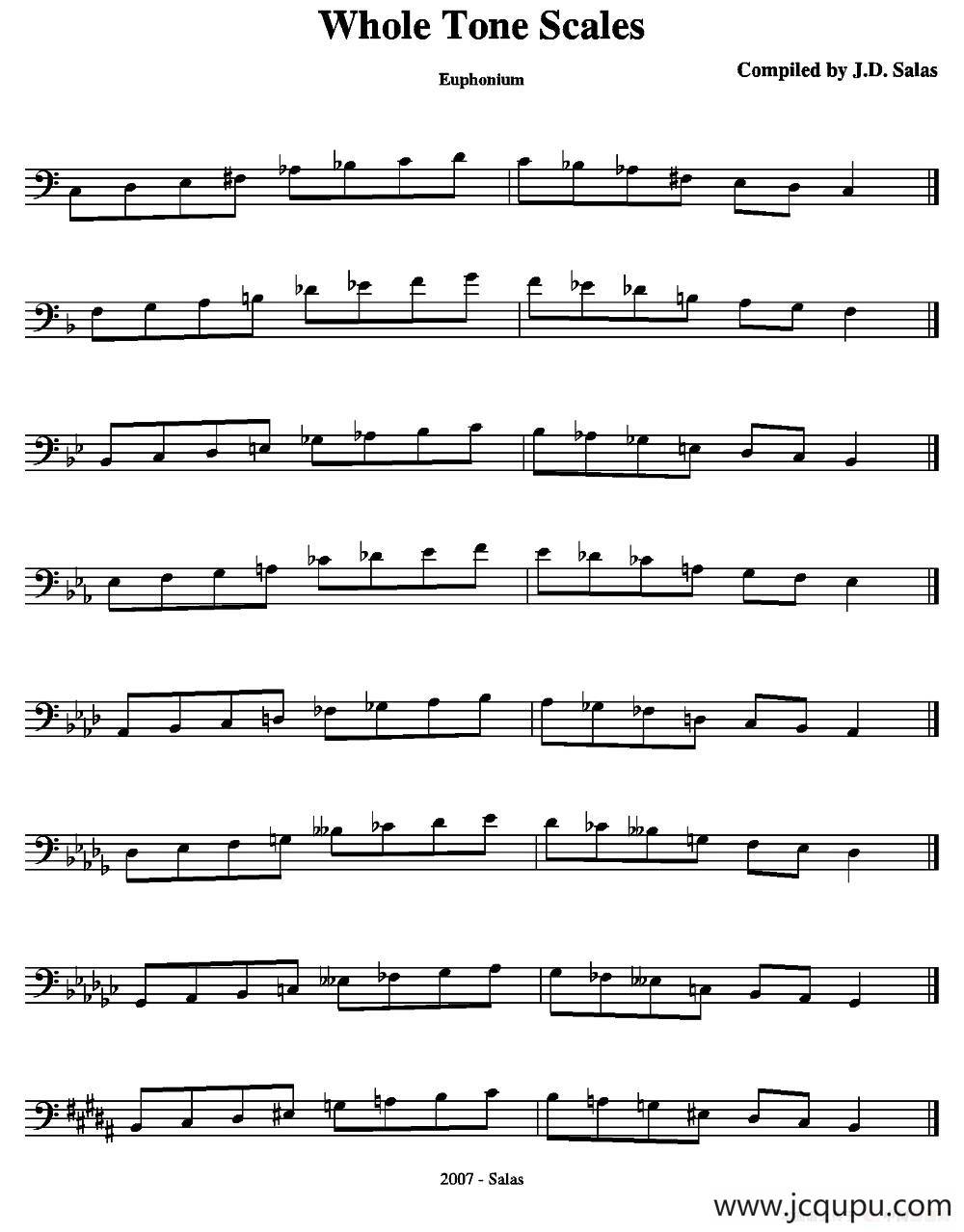 Whole-Tone Scales - Euphonium（上低音号练习教材选曲）简谱